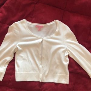 Lilly Pulitzer 3/4 sleeve cropped cardigan.